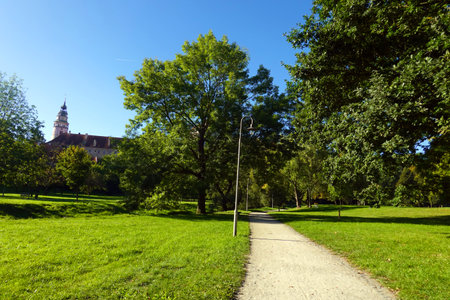 Park in the city center of Bialystok, Polandの写真素材