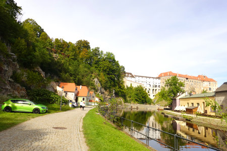 View of Cesky Krumlov, Czech Republicの写真素材