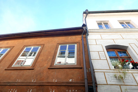 Typical architecture in the old town of Ljubljana, Slovenia