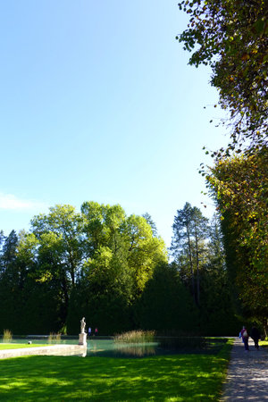 Park in the city of Gatchina, St. Petersburg, Russiaの写真素材