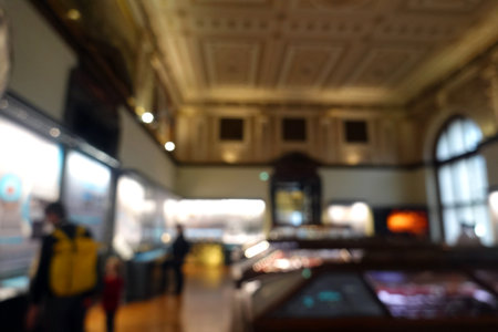 Blurred image of shopping mall and bokeh for background usage.の写真素材