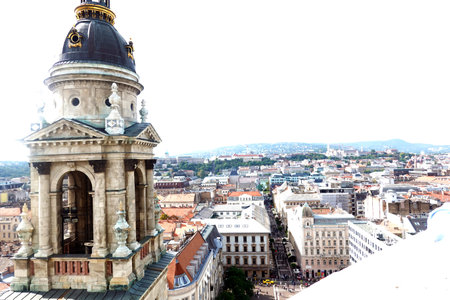 St. Stephen's Basilica in Budapest, Hungary in a beautiful summer dayの写真素材