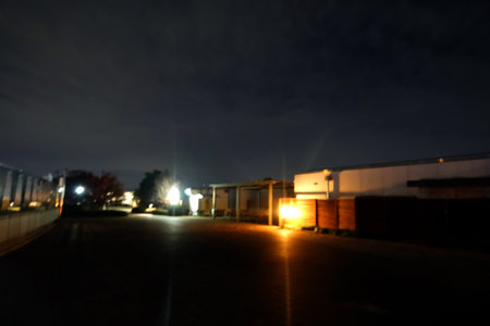 Blurred background of car on the road at night. Motion blurの写真素材