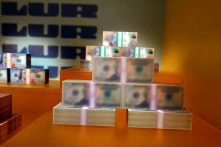 3d illustration of a block of money, business concept background.