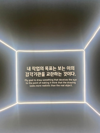 Neon light on the wall in the room, closeup of photoの写真素材