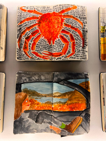 Details of the collection of books in Barcelona, Spain.の写真素材