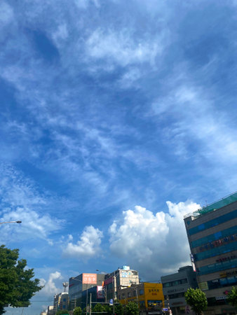 Clouds and blue sky in Shenzhen, Guangxi Province.の写真素材