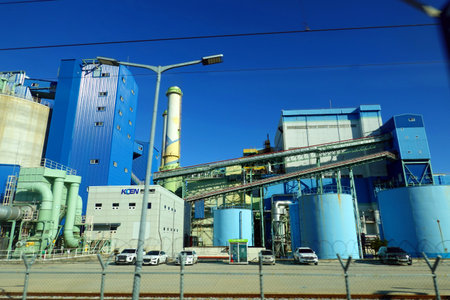 The cement plant landscape, tangshan city, hebei province, China.