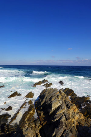 Rocky coast of the Atlantic Ocean in Tenerife Canary Islands Spain