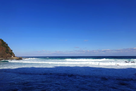 Beautiful seascape of indian ocean with blue sky.の写真素材