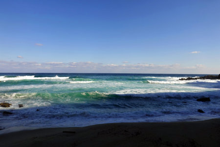 beautiful beach and sea in the morning, photo as a background, digital image