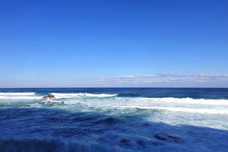 Waves in the Atlantic Ocean, Tenerife, Canary Islands, Spainの写真素材