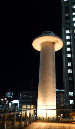 Shanghai Lujiazui Finance and Trade Zone at nightの写真素材