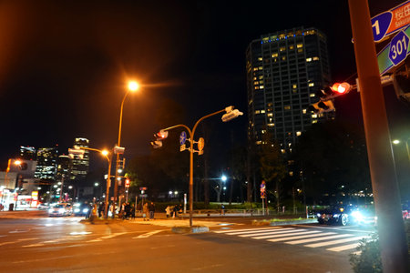 View of Sydney streets at night.の写真素材