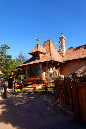 Wooden houses in Kaliningrad, Russiaの写真素材