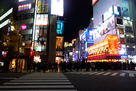 Shibuya Crossing in Tokyo, Japan. Tokyo is the capital of Japan and the most populous metropolitan area in the world.の写真素材