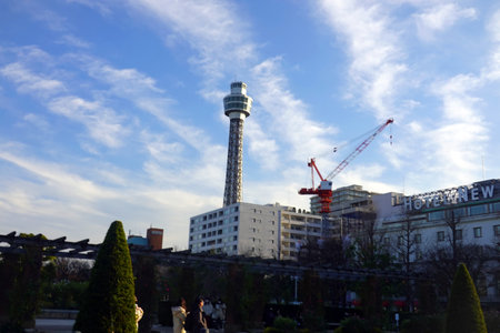 Kyoto Tower in Kyoto, Japanの写真素材