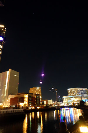 Night view of Yokohama, Japan. Yokohama is the capital and largest city of Japan.の写真素材