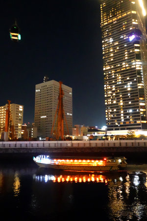 Night view of Yokohama, Japan. Yokohama is the capital of Japan.の写真素材