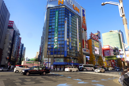 Akihabara district in Tokyo, Japan. Akihabara is one of Tokyo's main shopping districts.の写真素材