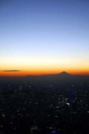 Beautiful landscape and cityscape of tokyo japan at twilight timeの写真素材