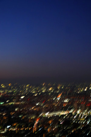Night view of Seoul city, South Korea. Taken from the top of Seoul Tower.の写真素材