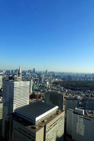 Tokyo Skyline in Tokyo, Japan. Tokyo is the capital of Japan and the most populous metropolitan area in the world.の写真素材