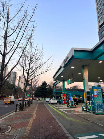 Petrol station in Hong Kong.