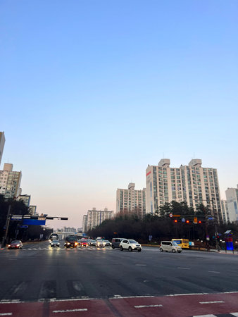 Urban landscape in the city, closeup of photo.