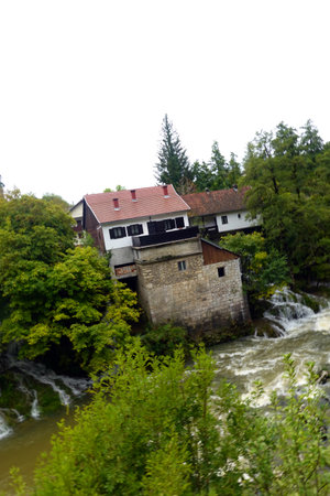 Watermill in Plitvice Lakes National Park,Croatiaの写真素材