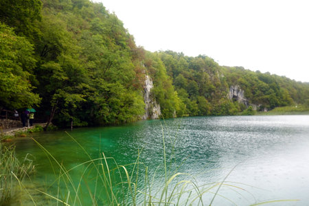 lake in Plitvice Lakes National Park, Croatia.の写真素材