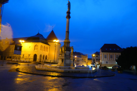 Night view of the Old Town Squareの写真素材