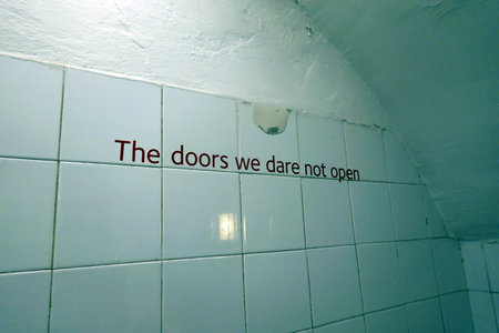 Interior of a metro station in the city of Lisbon, Portugalの写真素材