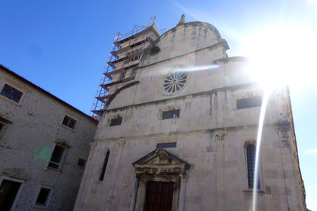 The church of St. Francis of Assisi in Trogir, Croatiaの写真素材