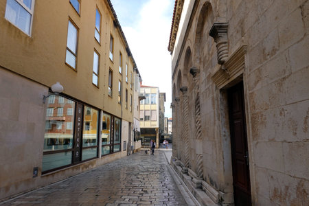 Street in the center of Lisbon, Portugal.の写真素材