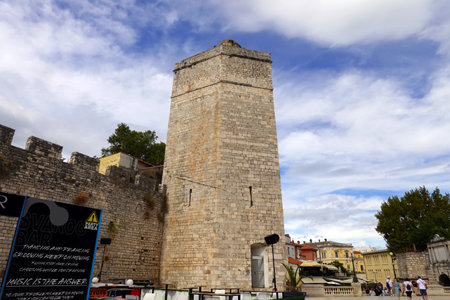 Tower of the old city of Portovenere, Liguria, Italyの写真素材