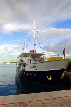 Boat moored in the port
