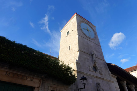 Clock tower in Trogir, Croatia. Trogir is the second largest city in Croatia.