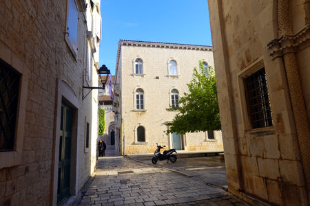 Street in old town of Dubrovnik, Croatiaのeditorial素材