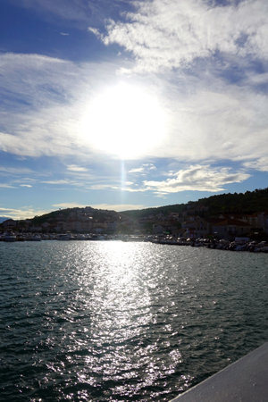 View of the Mediterranean Sea coastline, Balkans, Europeの写真素材