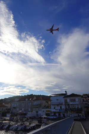 Airplane in the sky.の写真素材