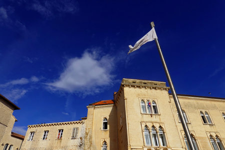 Croatia, the old and picturesque city of Split in Balkanの写真素材