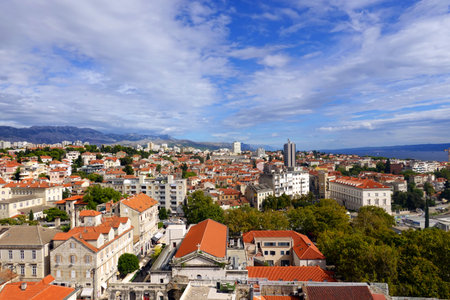 Aerial view of Split, Croatia. Split is the capital and largest city of Croatia.の写真素材