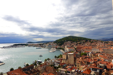Dubrovnik old town panoramic view from above, Croatiaの写真素材
