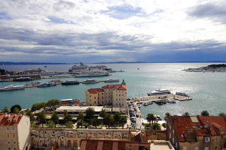 Croatia, the picturesque city of Split in Balkanの写真素材