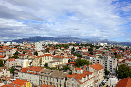Panoramic view of the city of Trieste, Italy.の写真素材