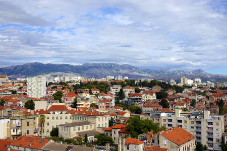 Panoramic view of the city of Split, Croatia, Europe.の写真素材