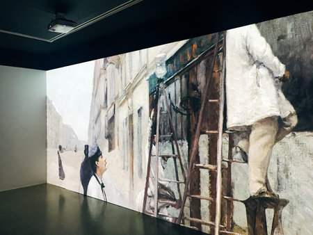 The modern art gallery in Vienna exhibits contemporary art.