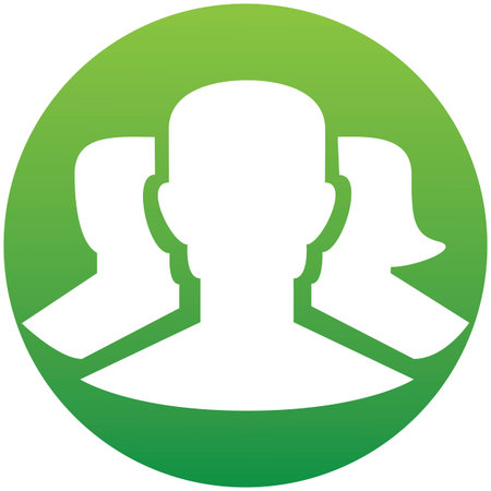 team, icon vector, people solid illustration, group symbol in green circle isolated on white...