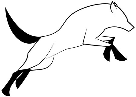 Vector - dog jump, isolated on white background.のイラスト素材